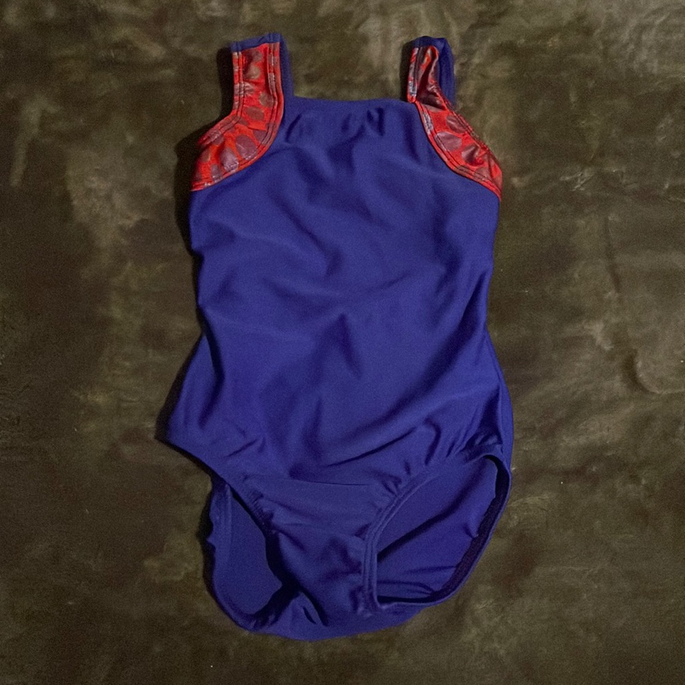 Basic Moves Gymnastics girls sz 4/5 leotard purple and red